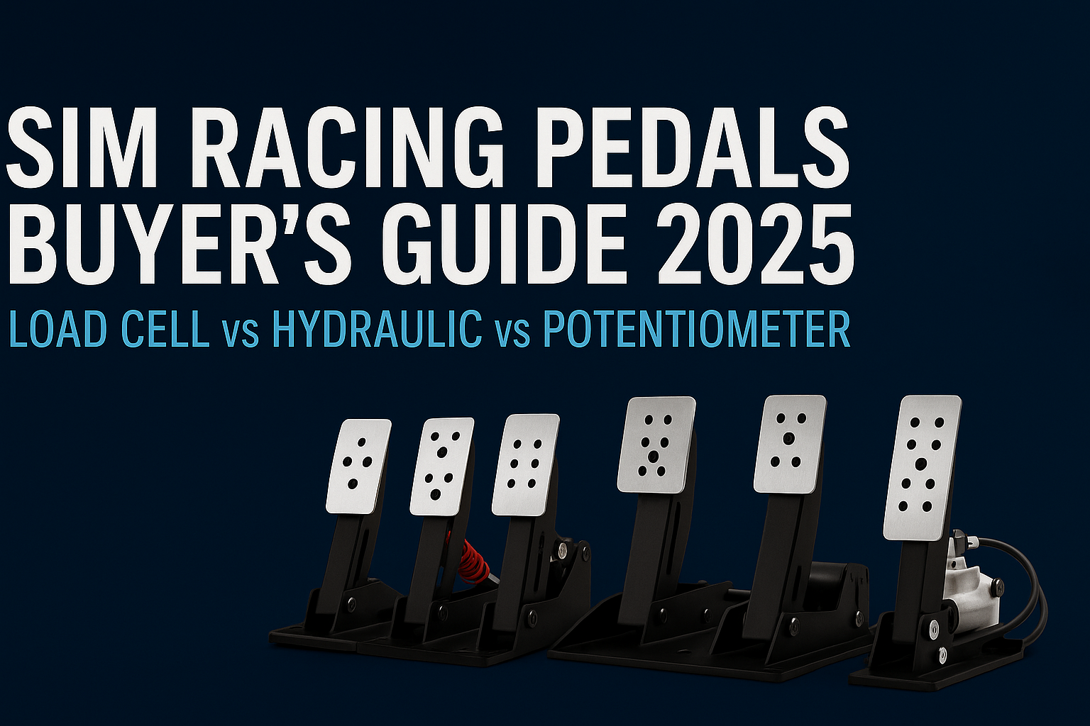 Sim racing pedals buyer's guide load cell vs hydraulic vs potentiometer comparison by SimRacerZone