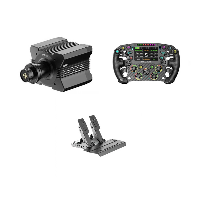 Moza R12 + FSR2 + SRP2 Bundle